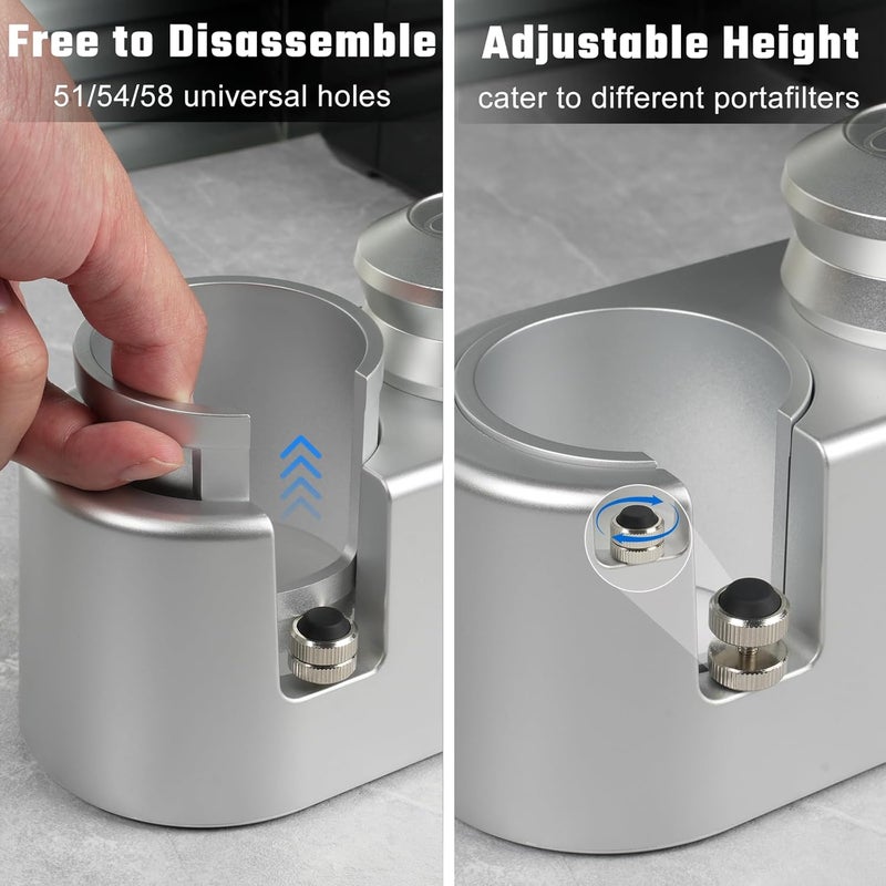 PUSEE Espresso Tamping Station, Espresso Organizer Station Fit for 51/54/58mm Espresso Accessories, Plastic Espresso Station Coffee Tamper Station, Multifunctional Coffee Tools Organzier (3 in 1) - Image 4